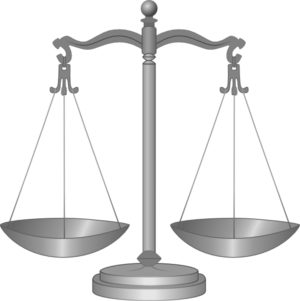 Scales of justice illustrating article about legal malpractice.